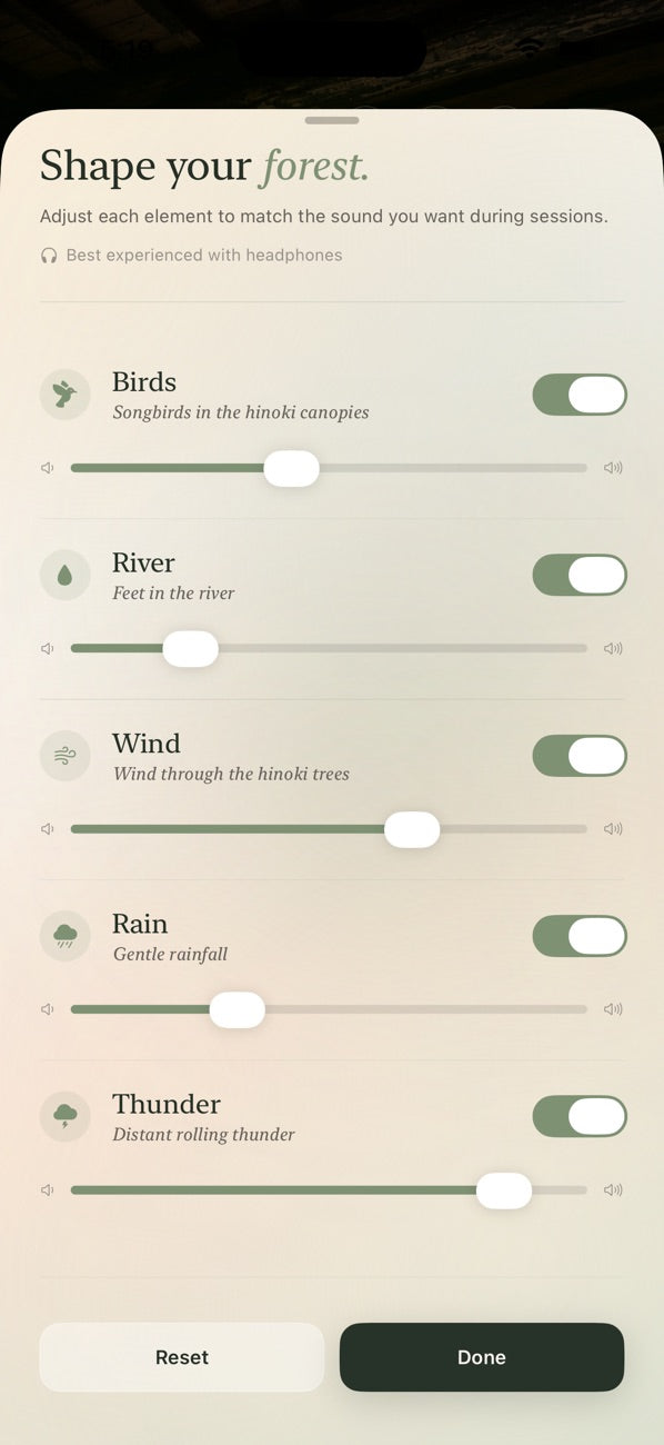 kimorii app forest sound mixer