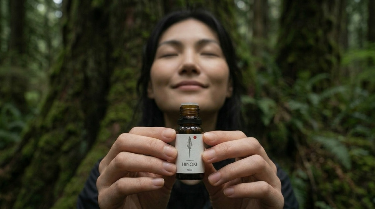 Hinoki oil diffusing in the room